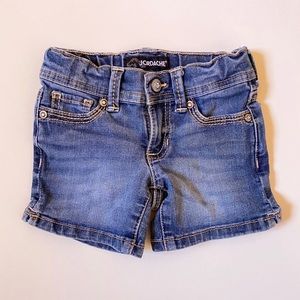 Jordache Girls Jean Shorts Sz 4 Medium Wash Denim Adjustable Waist Flap Pockets